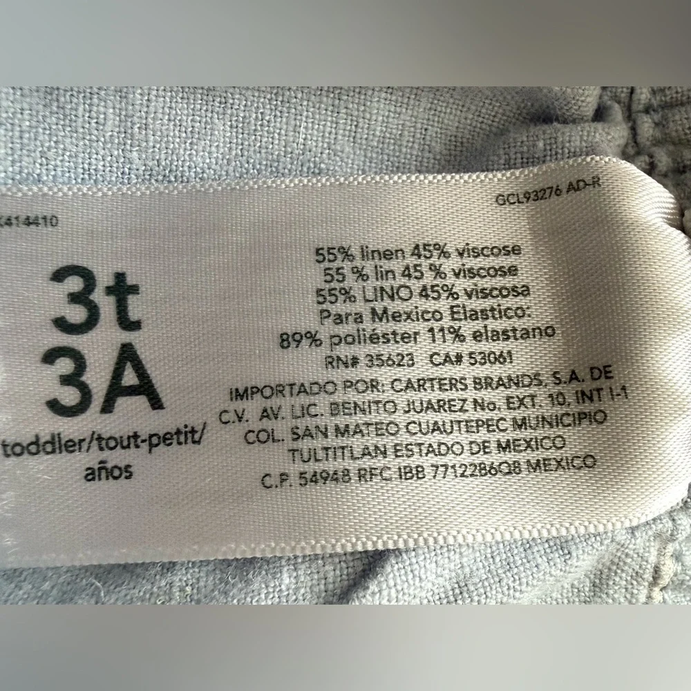 🌼 Carter’s Toddler Linen Blend Floral Shorts — Size 3T
